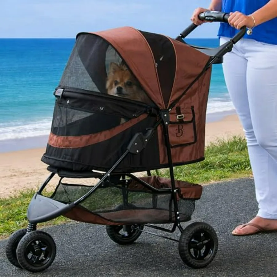 

Pet Gear No-Zip Special Edition 3 Wheel Pet Stroller for Cats/Dogs, Zipperless Entry, Easy One-Hand Fold, Removable Liner, Cup