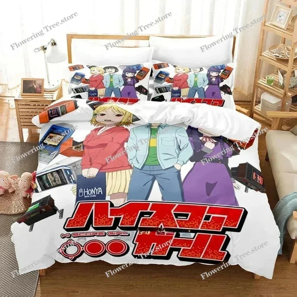 Bedding Decor Kawaii Anime Hi Score Girl Bedding Set Single Twin Full Queen King Size Bed Set Adult Kid Bedroom Duvet cover Sets
