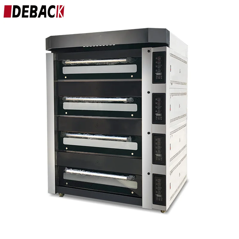 Commercial Automatic Bakery Machine 4 Deck 20 Trays Industrial Electric Gas Deck Oven Baking Oven for Bread Snack Food Factory