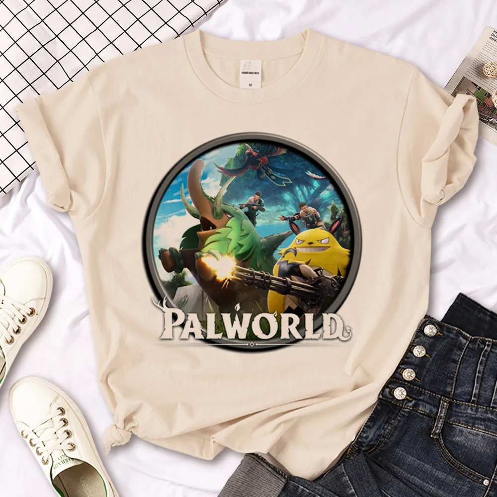 Palworld t-shirts women harajuku designer anime Tee girl 2000s clothes