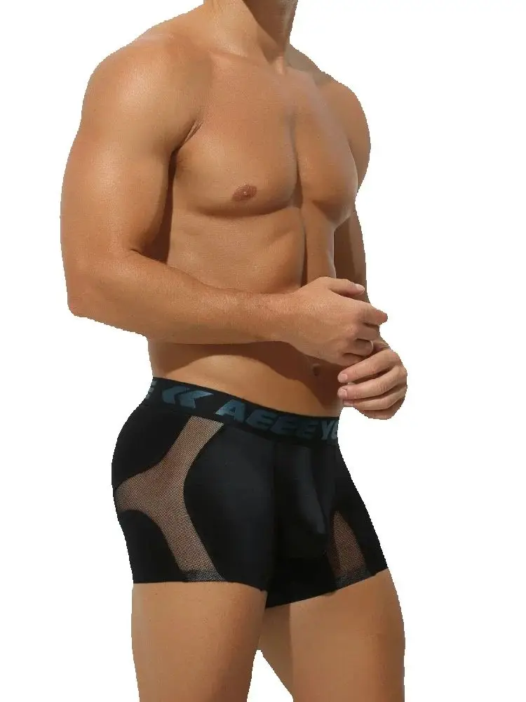 

Мужское нижнее белье, боксеры, ультратонкие, прозрачные, из ледяного шелка, с низкой талией, полностью прозрачные, бесшовные, спортивные штаны A706