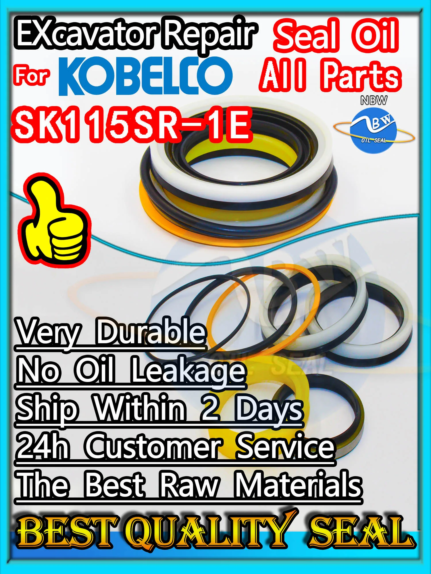 

For KOBELCO SK115SR-1E Seal Kit Excavator Repair Oil High Quality SK115SR 1E Pack Heavy Master Excavating Machinery Maintenance