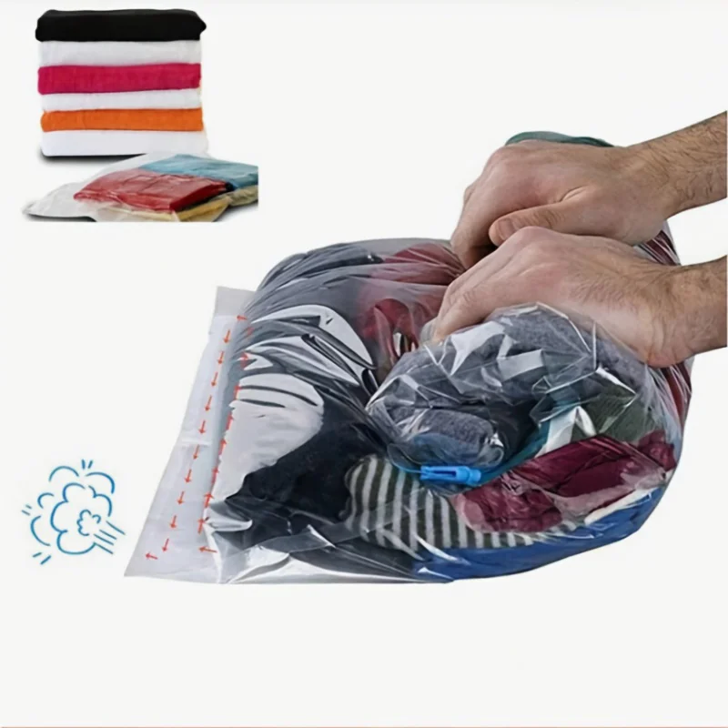 2 قطعة/المجموعة كيس ضغط بدون مضخة! كيس توفير المساحة - لا حاجة إلى فراغ أو مضخة أثناء السفر، بأسعار معقولة ومريحة للغاية #4