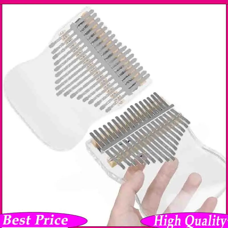 

17 Keys Transparent Kalimba Mini Thumb Piano with Musical Fitting Equipment Set Acrylic Thumb Piano for Kids Adults Beginners