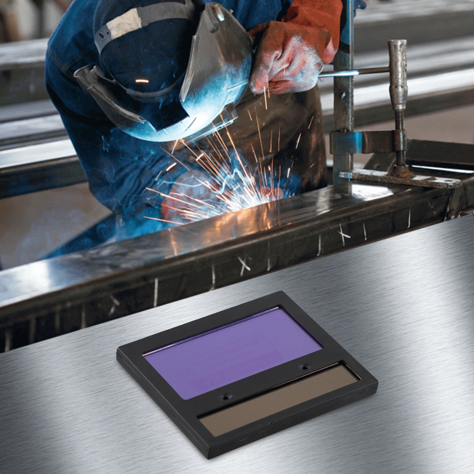 Filtro per saldatura industriale di alta qualità 1 PC LCD 110 mm * 90 mm Dimmer automatico con funzione di impostazione del livello manuale