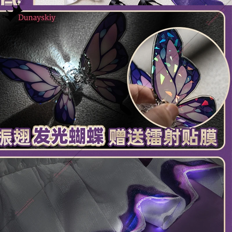 Honkai Star Rail Cosplay Castorice Costume S-XL Outfit Dress Wig Headwear Butterfly Flower Props Anime Castorice Role-play Suit