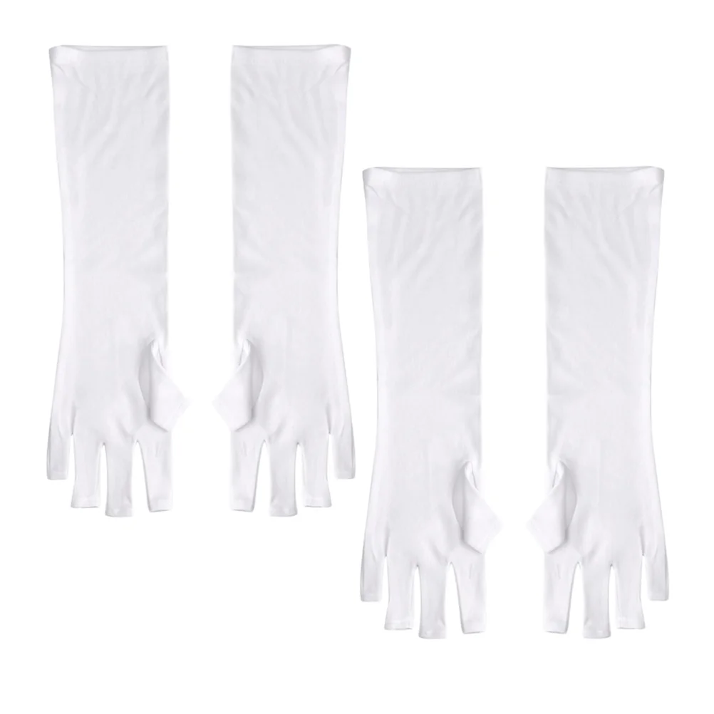 Protecteur de mains Anti Uv pour manucure des ongles, 2 paires, bouclier Uv, Protection contre les radiations, soins de la peau, gants demi-doigt pour l'extérieur