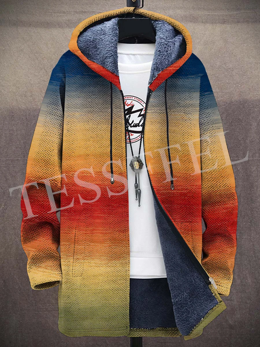 NewFashion Gradient Graffiti Colorful Vintage Retro 3DPrint Windbreaker Winter Harajuku Jacket Zipper Hoodies Fleece Overcoat 15