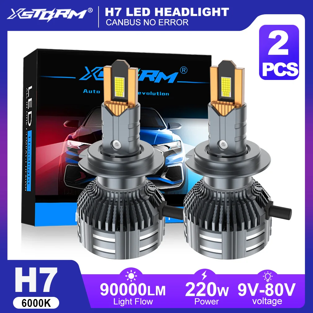 

XSTORM H4 H7 LED Headlight Canbus 220 90000LM H1 H11 9005 H4 LED Lights for Car 4585 CSP CHIPS With Decoder 34 Copper Tubes