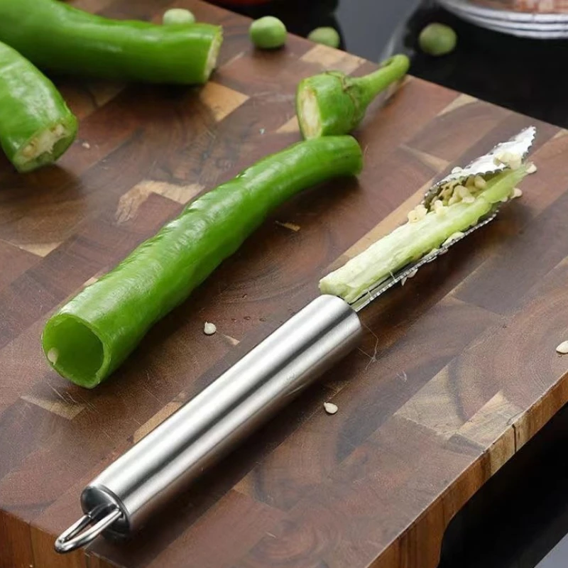 Multi-Purpose Stainless Steel Pepper Corer Tool Easy Bell Pepper & Tomato Seed Remover Essential Kitchen Gadget