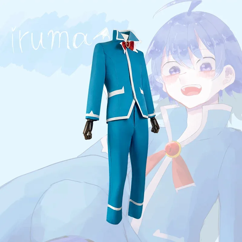 

Anime Welcome To Demon-School, Iruma-kun Suzuki Iruma Cosplay Costume Wig Blue School Uniform Coat Man Christmas Carnival Sui GH