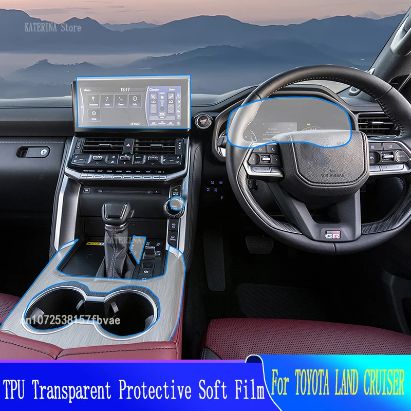 

For TOYOTA LAND CRUISER(2022-2023)Car Interior Gearpanel Dashboard Gps Navigation Screen Transparent TPU Protective Film