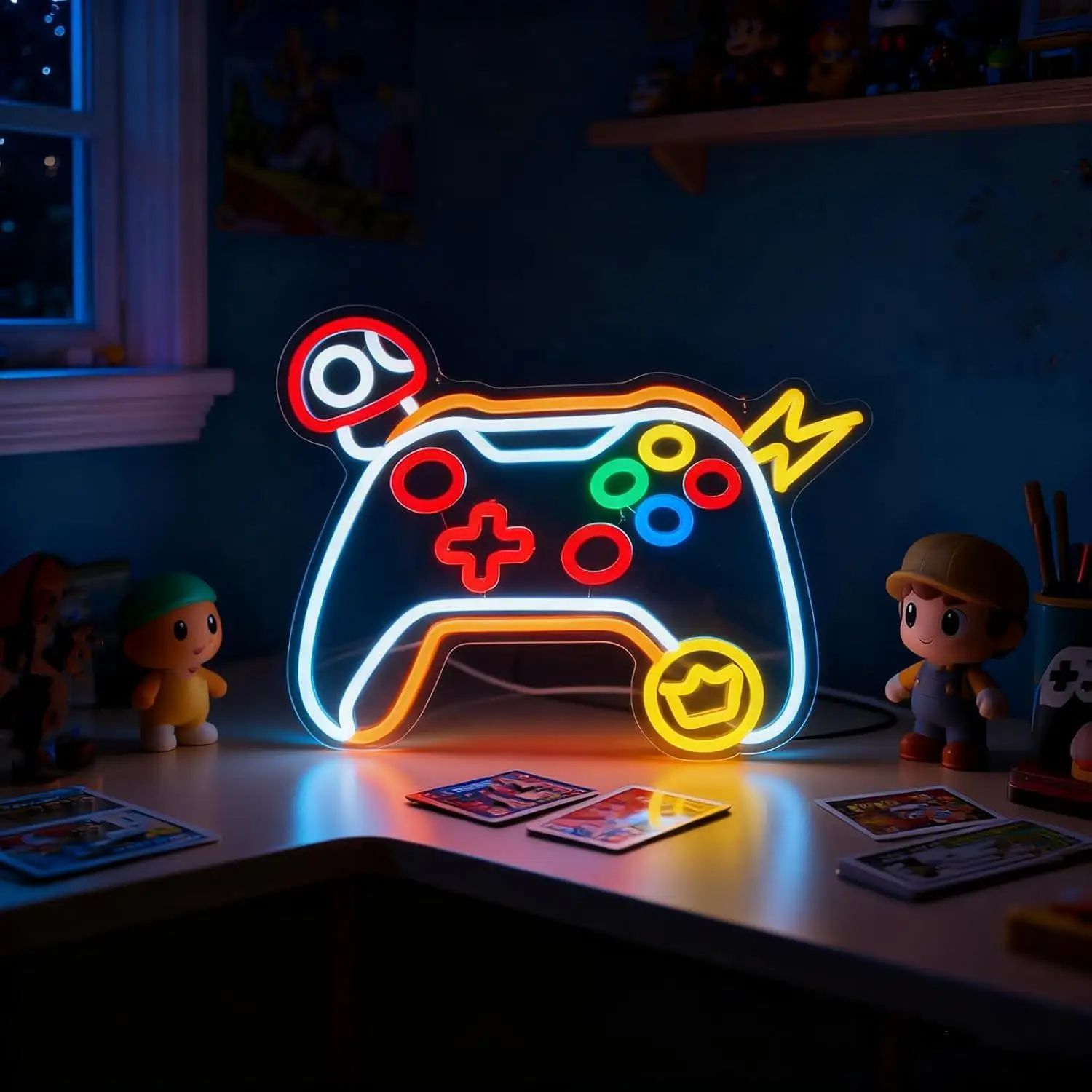 Gamer Neon Sign Game Controller LED Lights for Gamer Room Decor Dimmable Gaming Sign for Boys Bedroom eSports Room Man Cave Gift