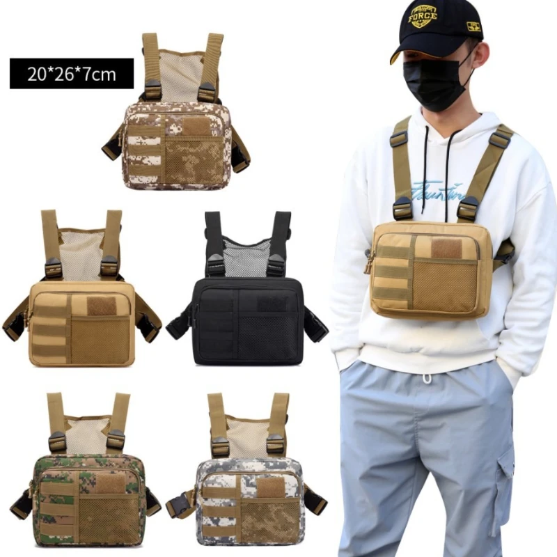 

Outdoor Vest Bag Streetwear Chest Rig Packs Fashion Portable Oxford Multifunctional Multi-pockets Waterproof for Running Travel