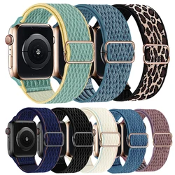 Elastic Nylon Loop Strap For Apple Watch Band 49mm 44 40 45 41 42mm 38mm Adjustable Bracelet iWatch Series 9 8 7 6 SE 5 4 Correa