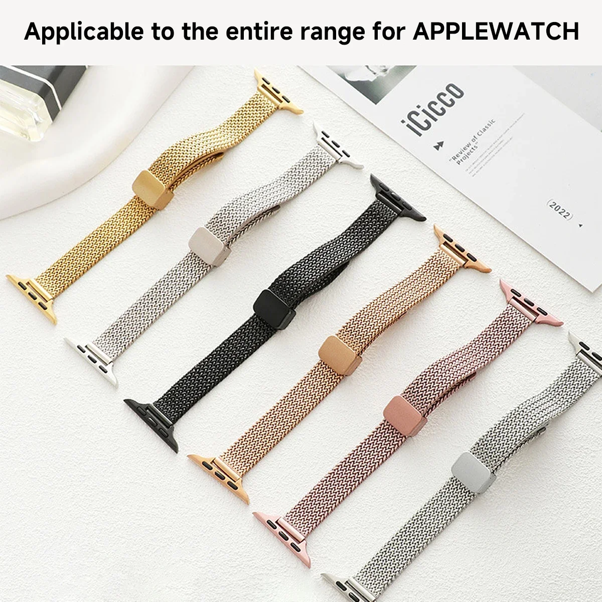 Luxury Slim Metal Magnetic Strap for IWatch 9 8 7 SE 6 Girl Wrist Band for Apple Watch 41mm 40mm 38 45 44 49mm Ultra Bracelet