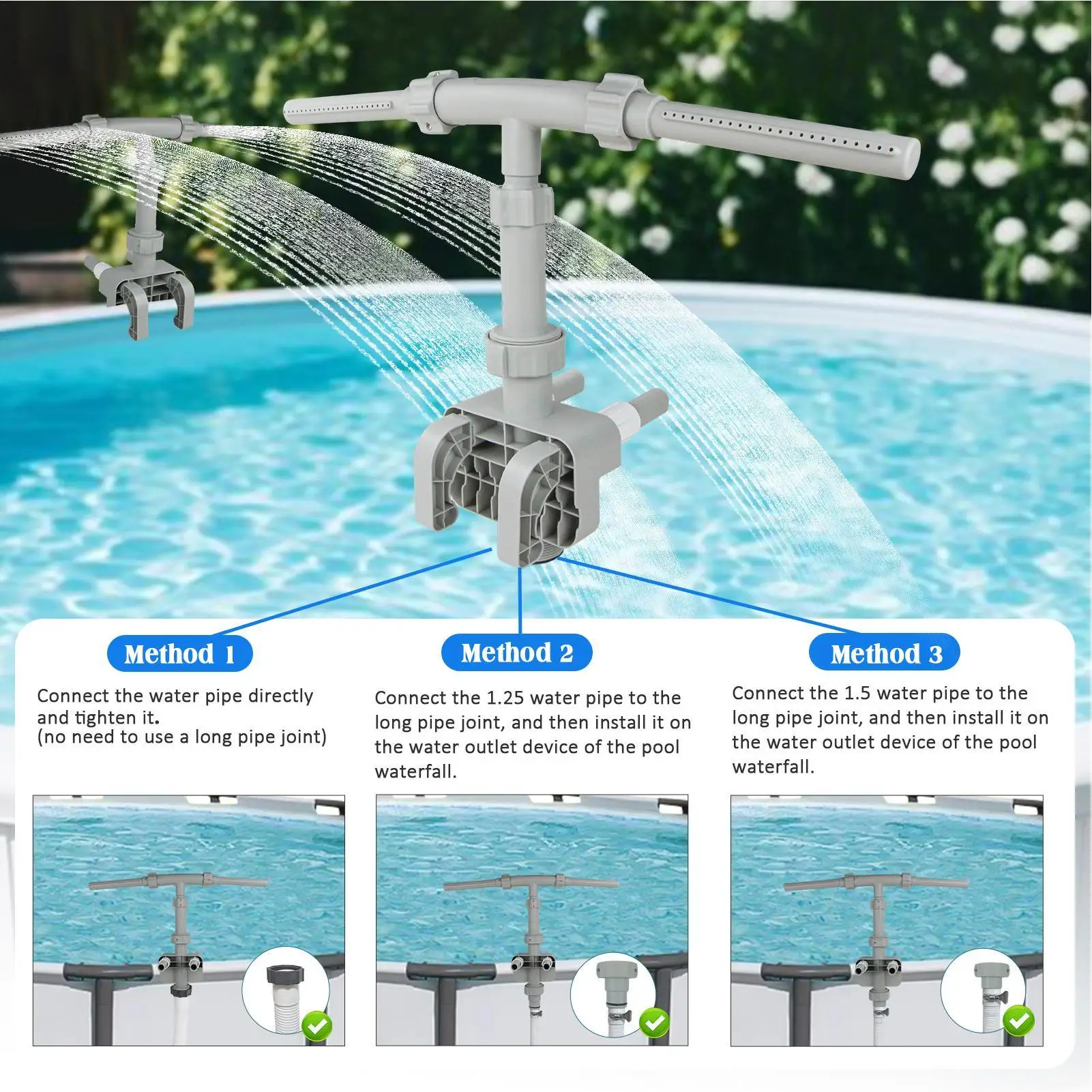 

Фонтан для бассейна с высоконапорным распылителем и охладителем воды для двора, сада, парка, газона, патио, террасы