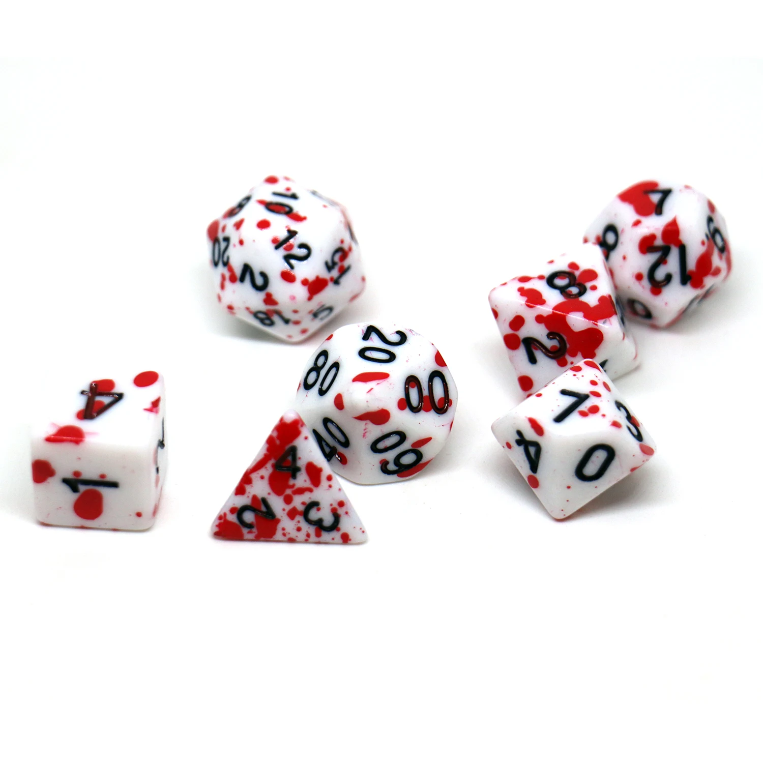 7pcs/Set Blood Stain Dice Set TRPG Dice Polyhedral Table Game Dice Role-Playing TRPG Dice