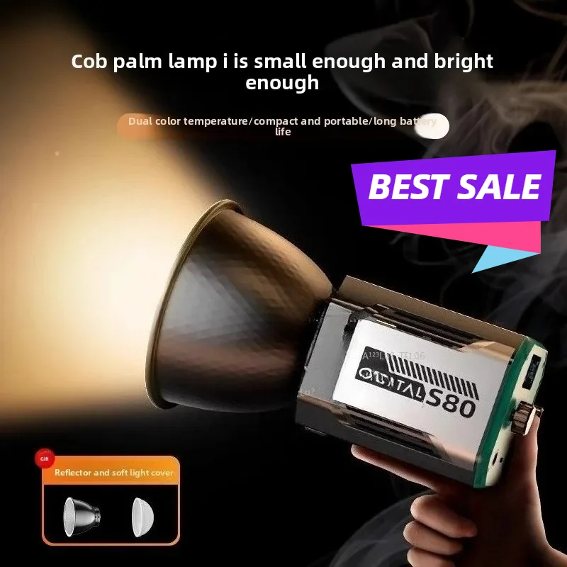 60W Handheld COB Video Light Bi Color for Portrait Photography Live Streaming Studio