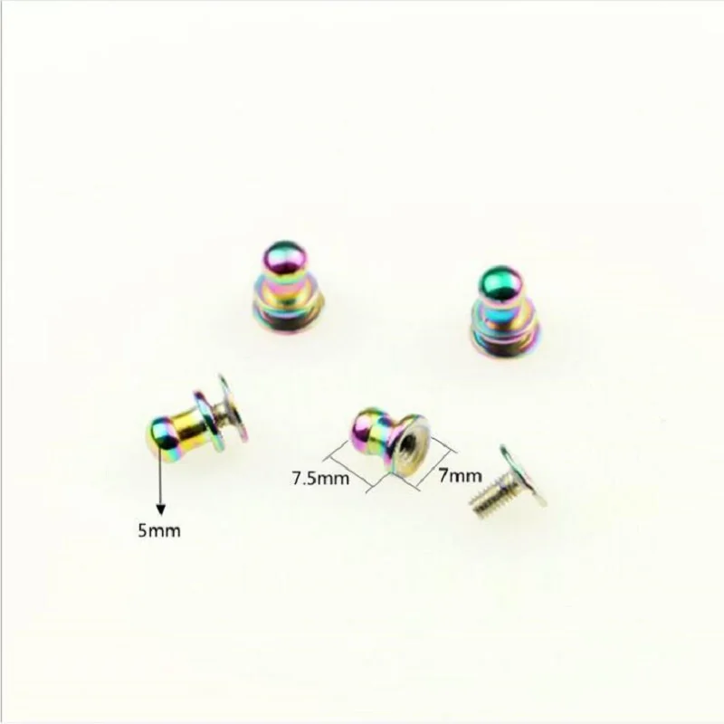 10pcs/50pcs Luggage Handbag Hardware Accessories 5mm Seven Colors Zinc Alloy Pacifier Monk Head Belt Screws Rivets