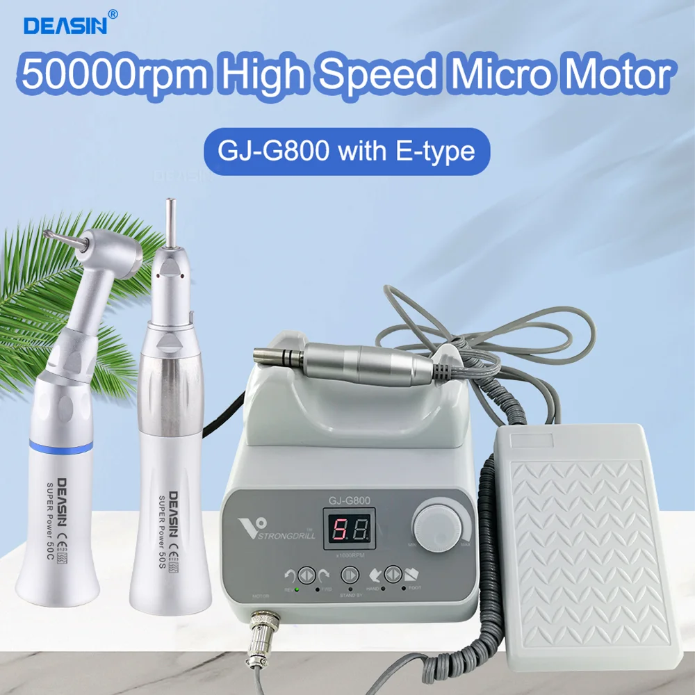 Dental Lab E-type brushless Electric Micro Motor 50000 RPM with Straight Contra Angle Handpiece For Micromotor Polisher Supply