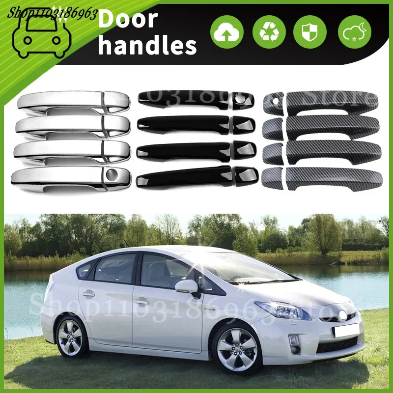 

For TOYOTA prius 2009-2015 Gloss Black Chrome Car Door Handle Cover Trim Styling Accessories Car Stickers Auto Accessories