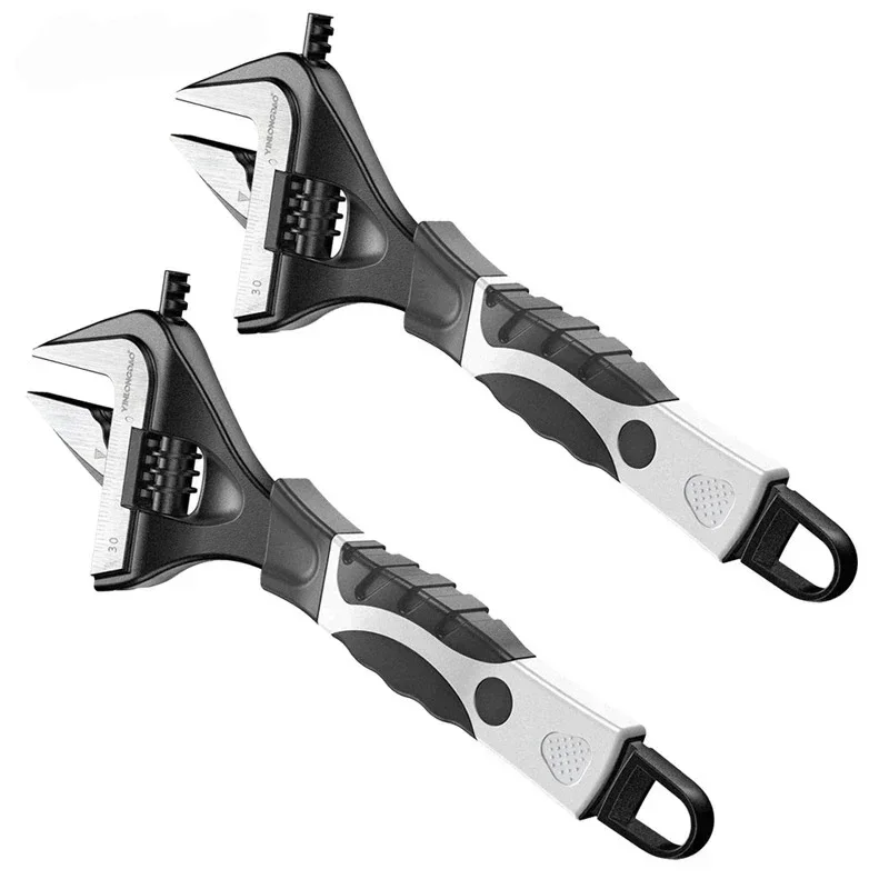 Adjustable Wrench Stainless Steel Universal Spanner Bathroom Wrench Household Large Open High Quality Plumbing Repair Tools