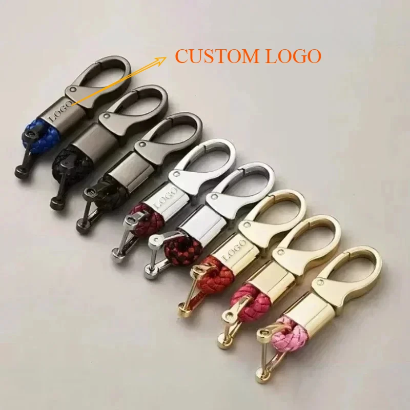 

Customized Woven Rope Keychain personalized Horseshoe Buckle Car Key Ring Custom Logo Name Fashionable Women Men Gift