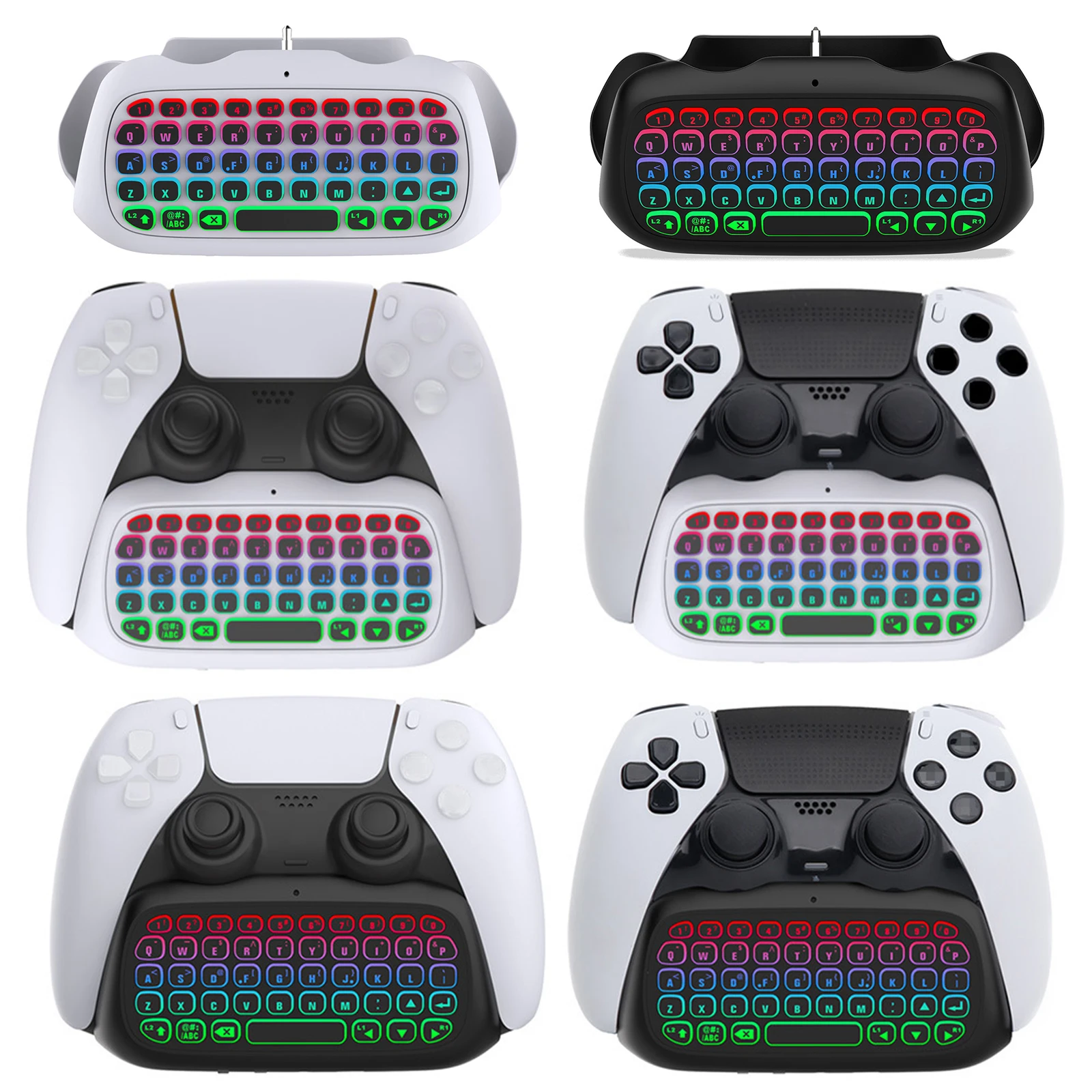 

Беспроводная клавиатура-контроллер со встроенным динамиком, компактная клавиатура с аудиоразъемом 3,5 мм, совместимая с контроллером PS5