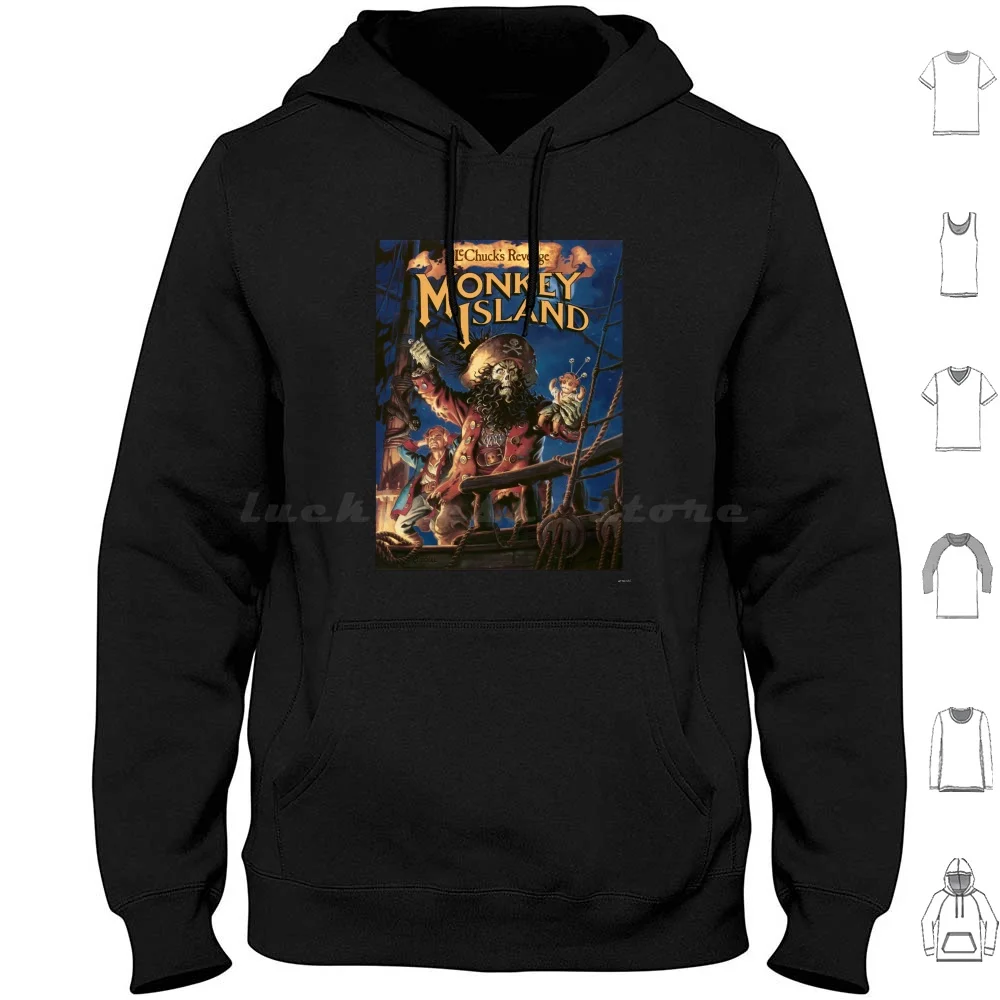 The Secret Of Monkey Island 2 Hoodies Long Sleeve Dvg Dizionario Dei Videogiochi 80S Retro Retrogames Vintage