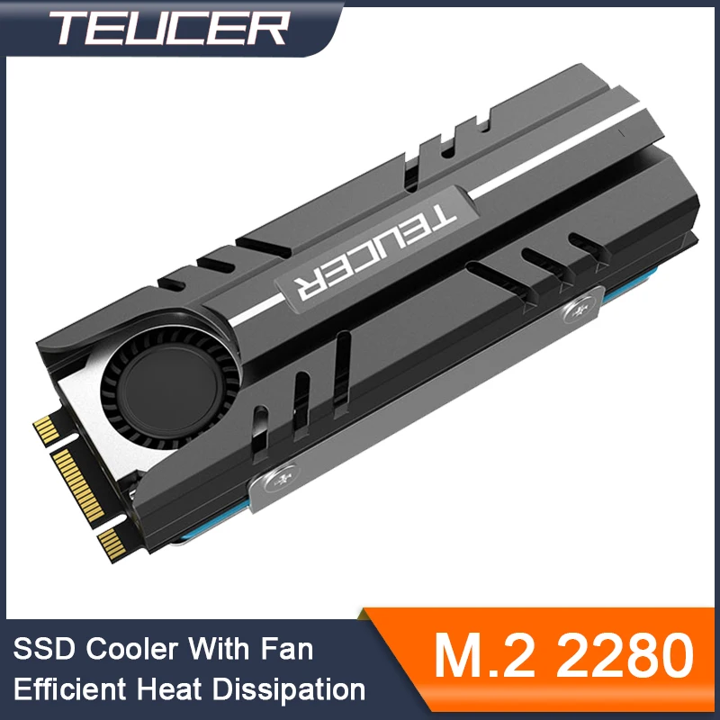 TEUCER M.2 NVMe SSD Heat Sink 2280 Solid State Disk Air Circulation Cooler Heatsink Gasket with Thermal Pad PC Accessories