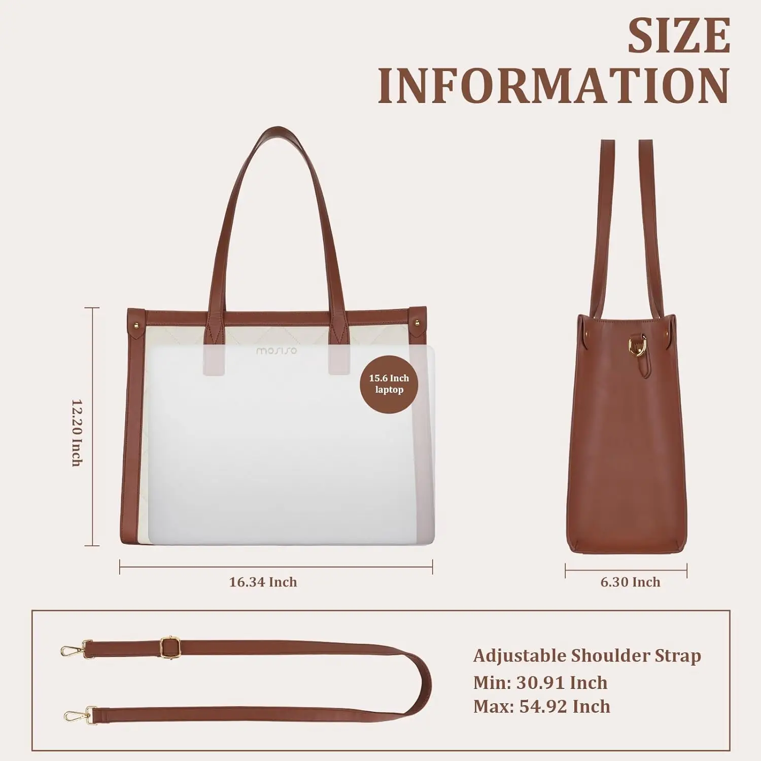 Waterproof Laptop Bag for Women 15.6 inch Laptop Tote Bag for MacBook HP Dell ASUS Acer Notebook Handbag Business Work Bags