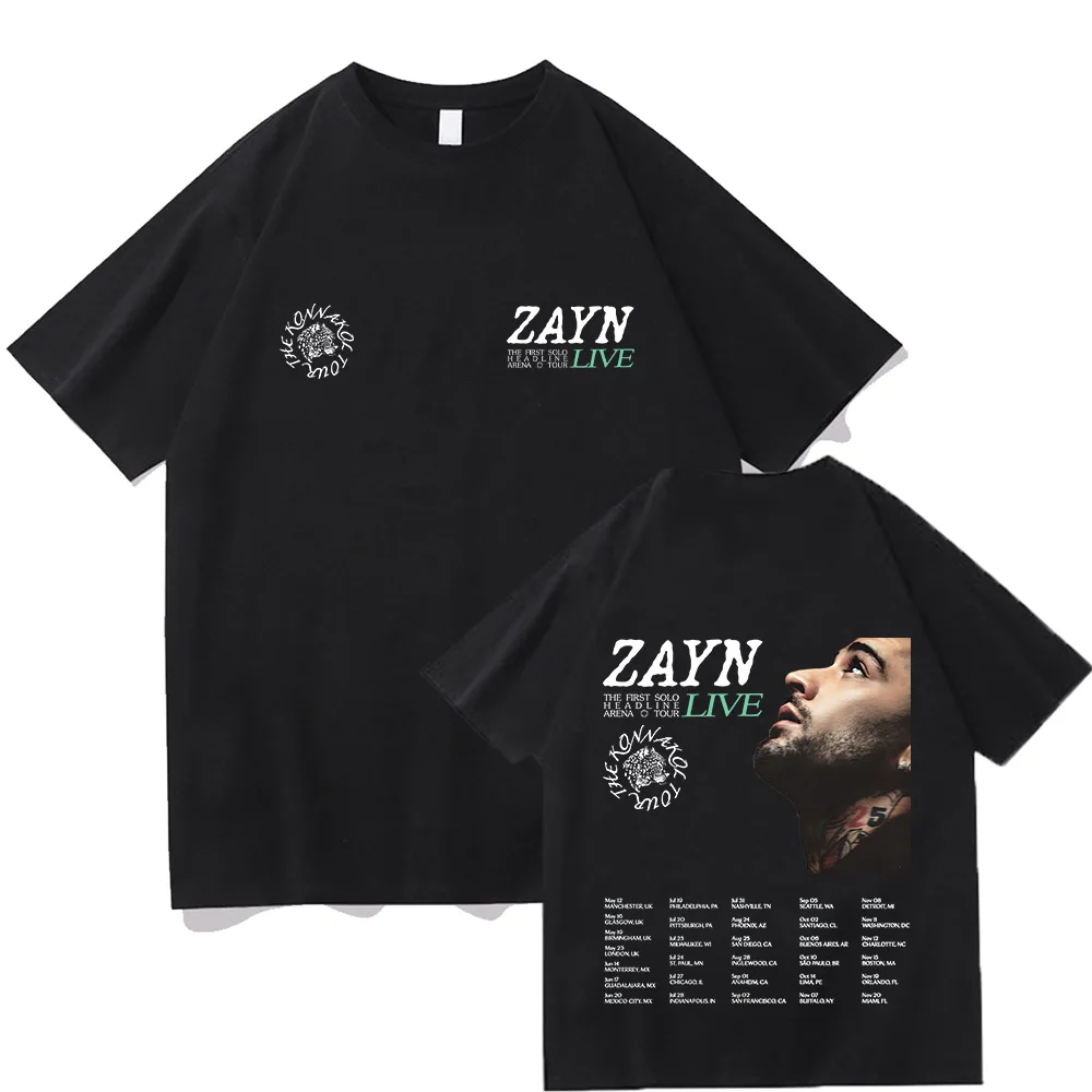 

Футболки Zayn KONNAKOL Arena Tour Live 2026, хлопковая футболка Zayn Malik, модная новая футболка для мужчин и женщин, летние топы с круглым вырезом в стиле Harajuku Y2K