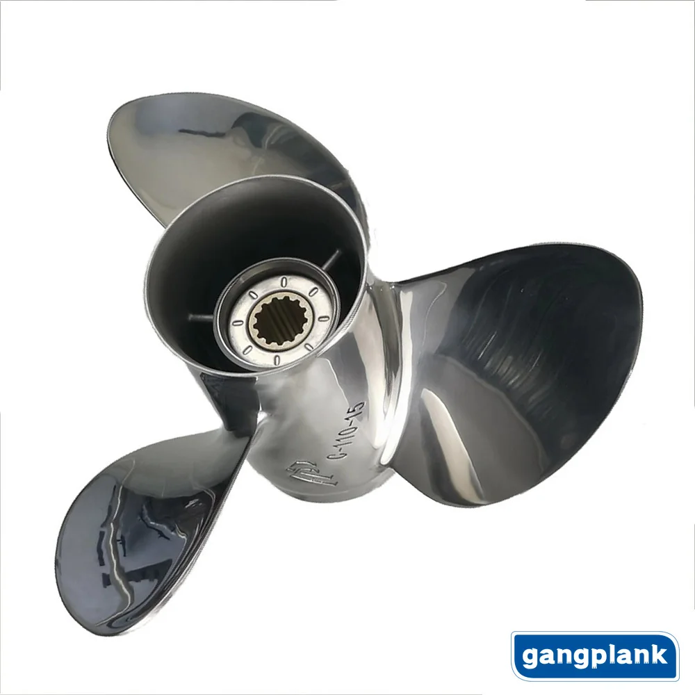 Marine Propeller 11 1/4x14-G for Honda Yamaha Mercury Outboard Motor Boat Engine Stainless Steel Propeller 11 1/4X14-G