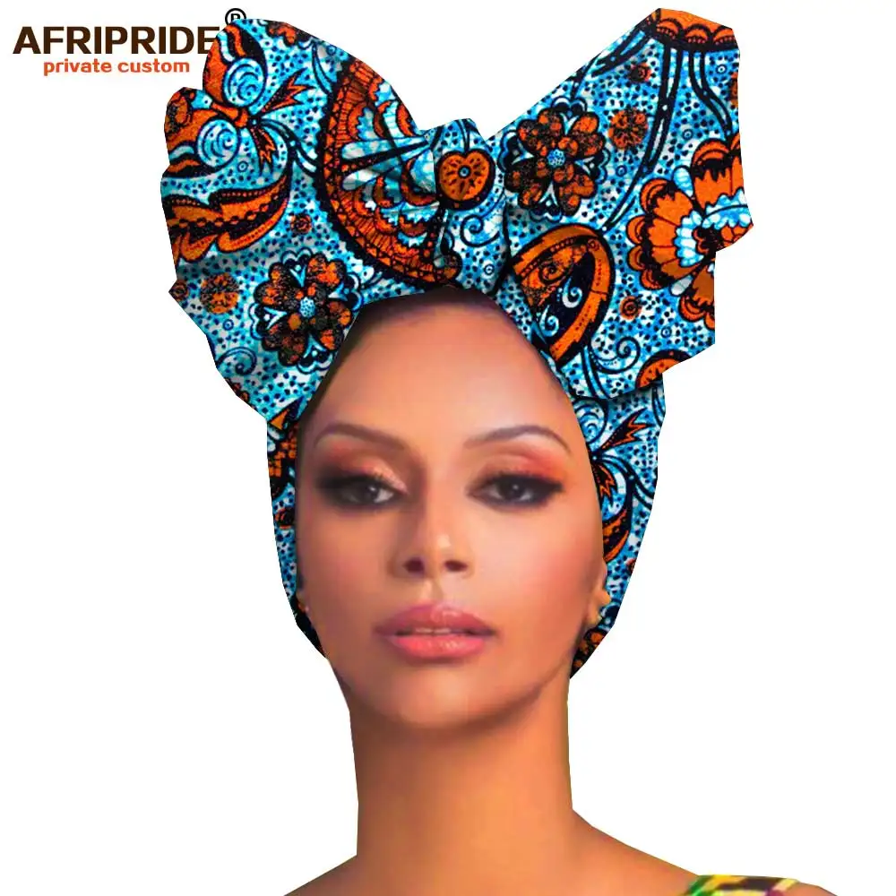 African headwraps women hair accessories african material wax traditional Headtie headscarf Turban 100% Cotton AFRIPRIDE A19H006