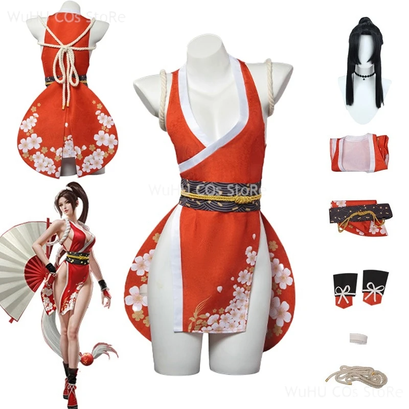 Mai Shiranui Cosplay Fantasy Game Mortal Kombat Disguise Costume Mai Shiranui Adult Women Halloween Roleplay Fantasia Clothes