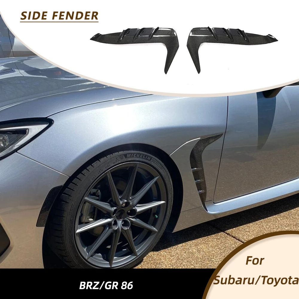 

Накладки на боковые воздухозаборники (жалюзи) для Subaru BRZ Toyota GR 86 2022 2023, карбоновые, элементы обвеса
