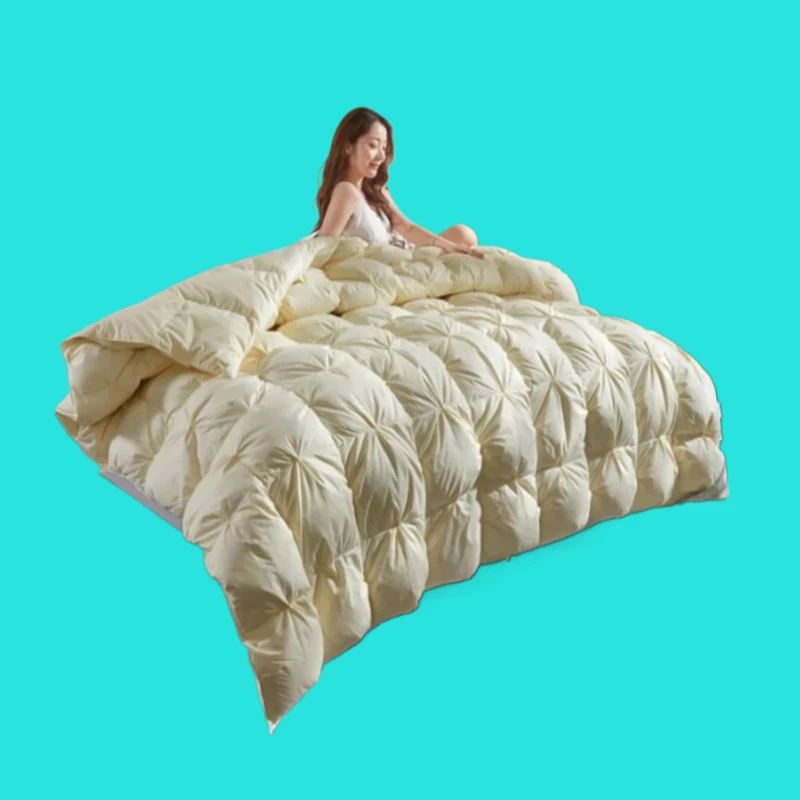 

2025 new solid color cotton new flower down quilt white goose down quilt thickened warm winter quilt