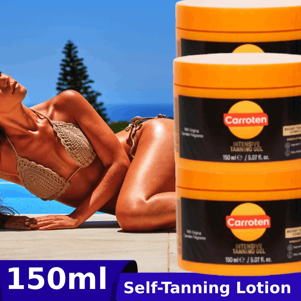 Gel Bronceador de Zanahoria para Rostro y Cuerpo, Hidratante, Ligero, de Rápida Absorción, Crema Negra de Belleza, Potenciador del Bronceado sin Sol, Bronceado Rápido