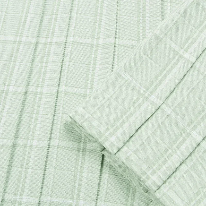 School Dresses Japanese Girl Grass Green Plaid Pleated Skirts School Skirt Uniform Cosplay Sailor Suit High School Fruit Green