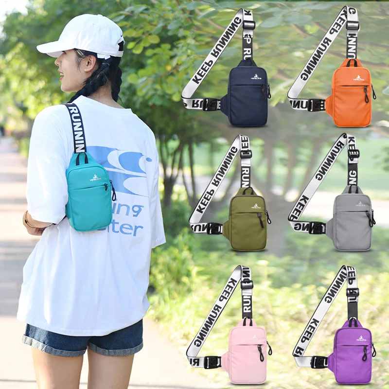 Fengdong small chest bag women mobile phone bag outdoor Sports bag for men mini fashion shoulder bag female messenger bag gift