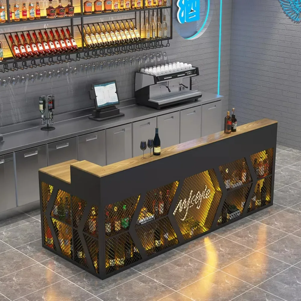 

Modern Solid Wood Furniture Set for Coffee Shops Nightclubs Reception Desk Bar Counter Design for Hotels Hospitals Supermarkets