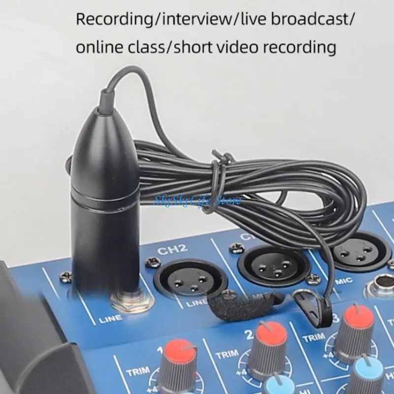 

E65E Professional 3Pin AdapLavalier Lapel Microphone, Omnidirectional Condenser Mic for Interviews Record