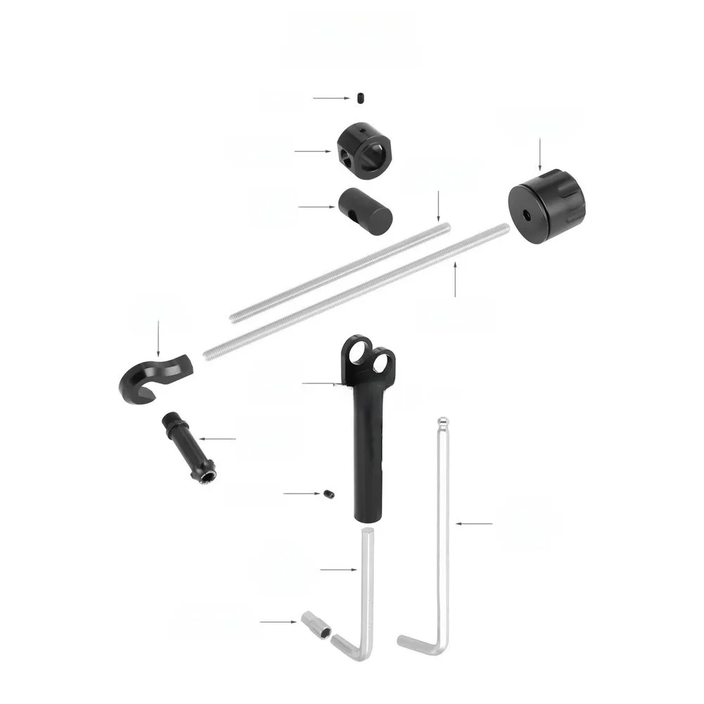 Crank Cover Bolt Removal Tool for Bicycles with 8mm 10mm Hex Wrenches and Threaded Rods 200mm 270mm for Service Tasks