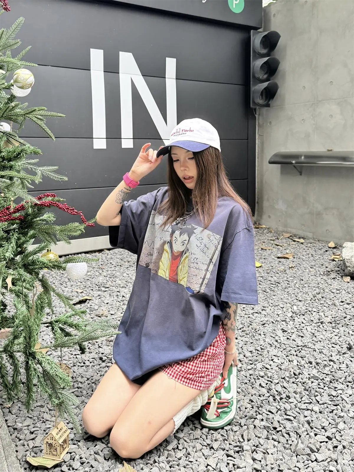 

Vintage Cartoon Anime ort Sve T-irt Casual American Summer High Street Couple's Tee Loose Fit Breathable Cotton round ...