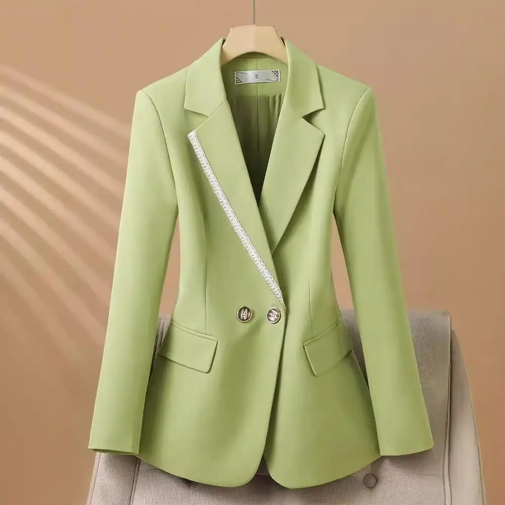 

Color Blo Long Sve Casual Mid-Length een Jaet Women's Faion Outerwear Autumn Winter Seasonal AL82782