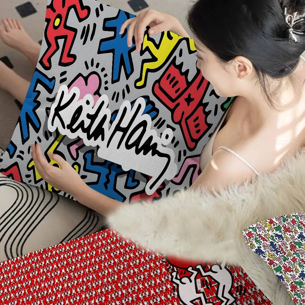 

Наволочка с изображением Кейта Харинга, персонализированная, для спальни, детской комнаты, украшение для вечеринки, подарок на день рождения для детей