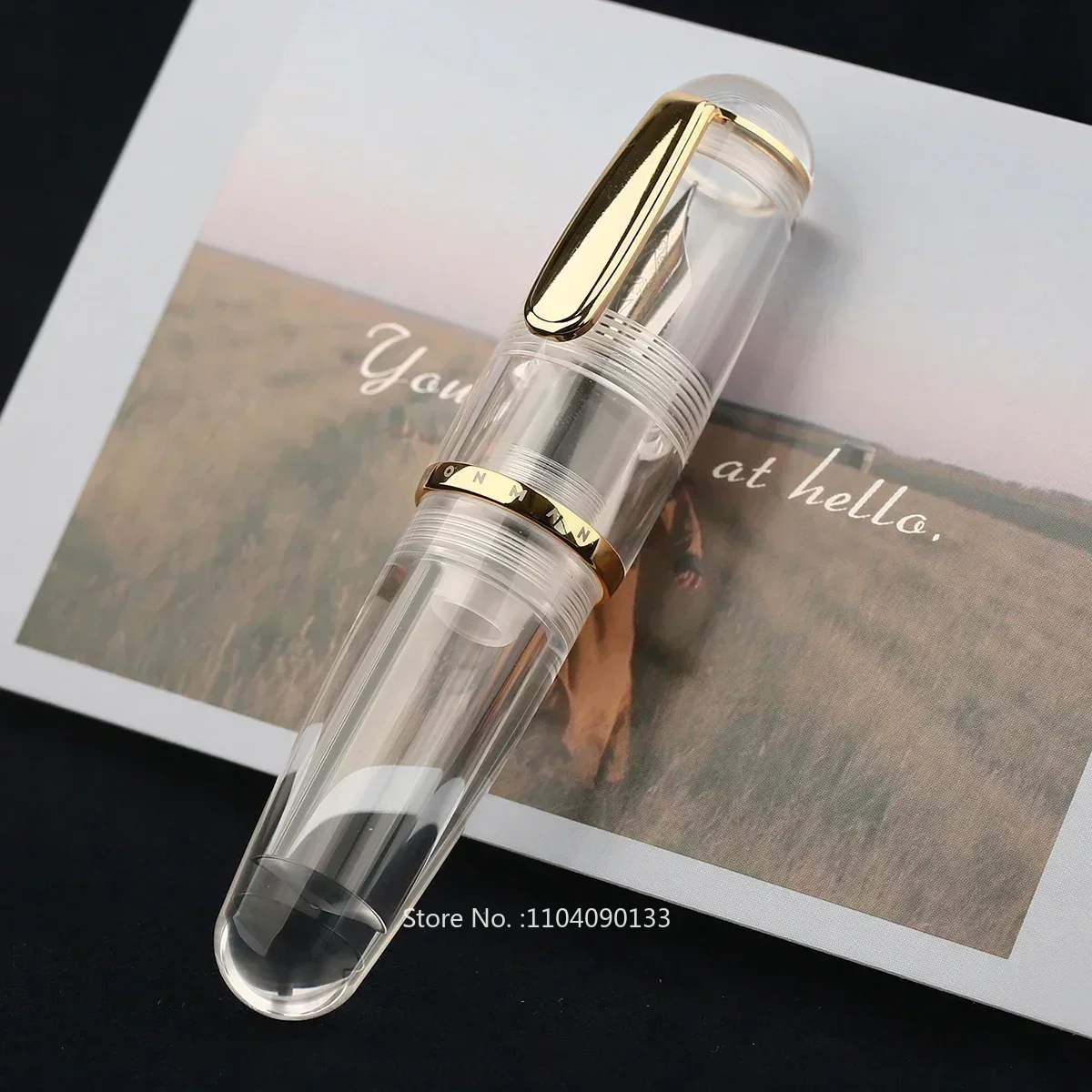 MAJOHN  Q1 Mini Acrylic Fountain Pen Transparent Portable Ink Pen Iridium EF/F Nib Palm Short Writing Set for Travel