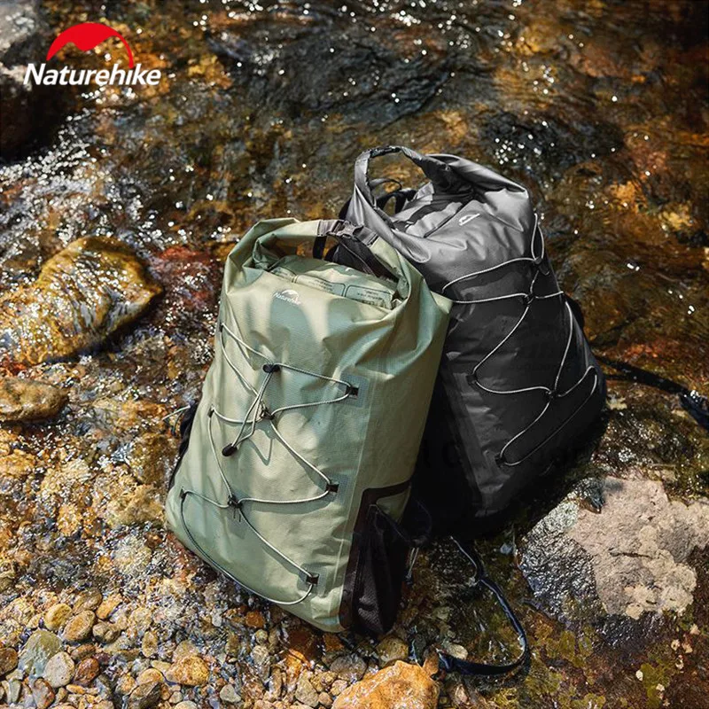 Imagem -06 - Naturehike-bolsa de Acampamento Impermeável 25l Ultraleve 70d Nylon Mochila Esportiva Tpu Alça de Ombro Respirável Bolsa de Caminhada Portátil 430g