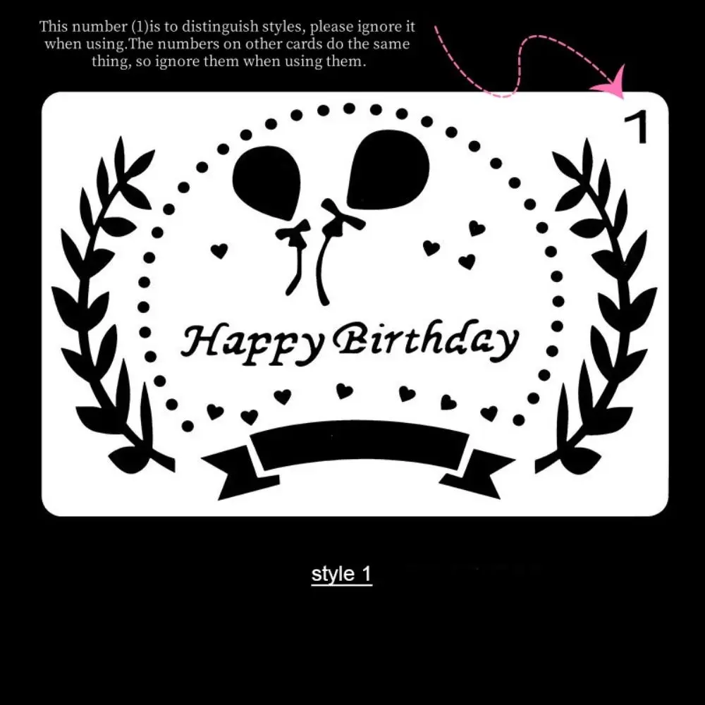 Diverse Happy Birthday Card DIY Reusable Hollow Out DIY Drafting Card Tools Convenient Graffiti Accessories